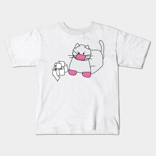 Corona Cat Pink Kids T-Shirt